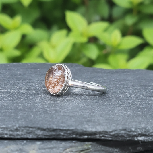 Bague réglable en Quartz Lodolite (BAG35 - 15)
