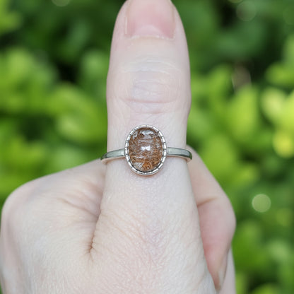 Bague réglable en Quartz Lodolite (BAG35-15)