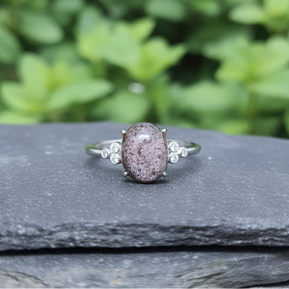 Bague réglable en Quartz Lodolite (BAG35-16)
