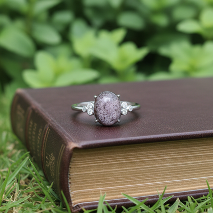 Bague réglable en Quartz Lodolite (BAG35 - 16)