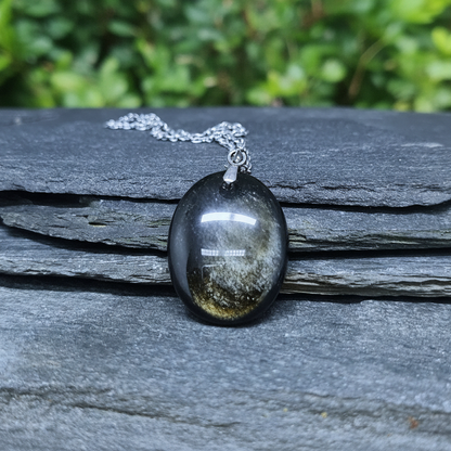 Pendentif en Obsidienne dorée (PE2136)