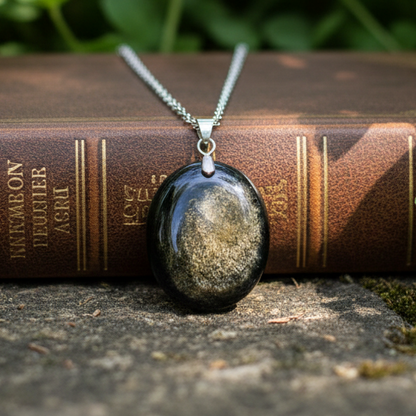 Pendentif en Obsidienne dorée (PE2136)