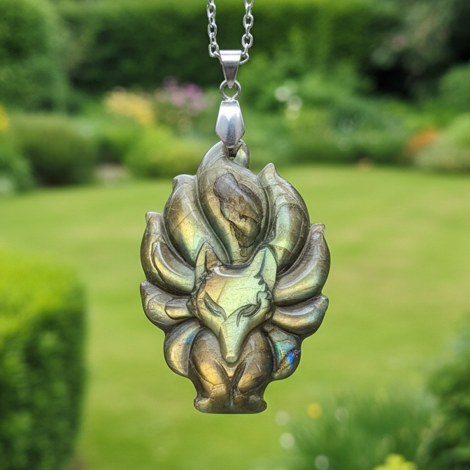 Pendentif Renard en Labradorite (PE1279 - 2)