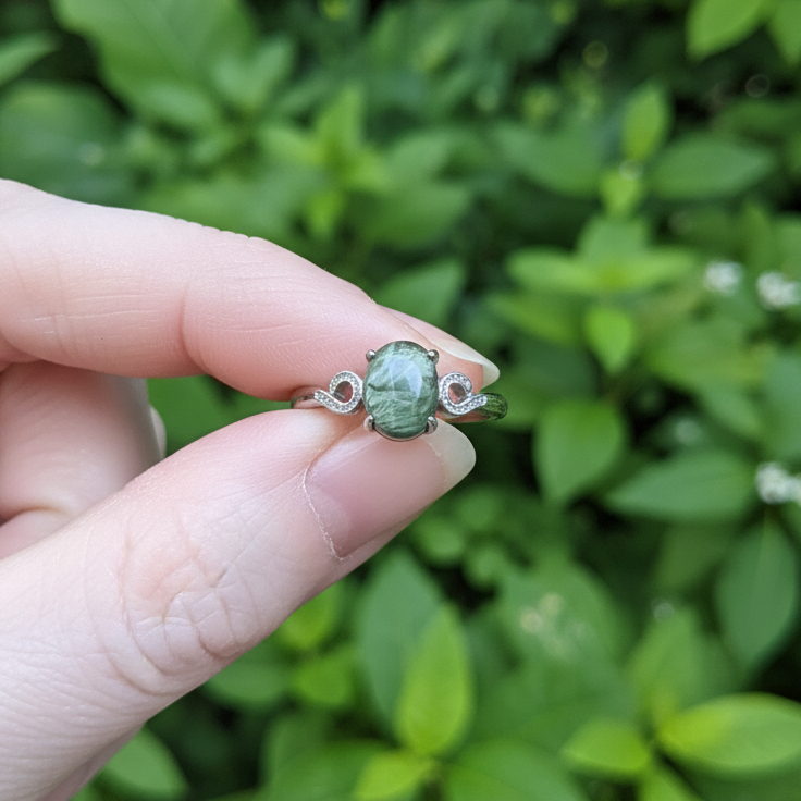 Bague réglable en Séraphinite (BAG73 - 3)