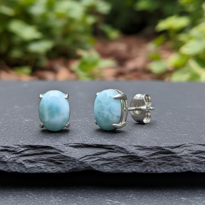 Puces d'oreilles en Larimar (BO247 - 1)