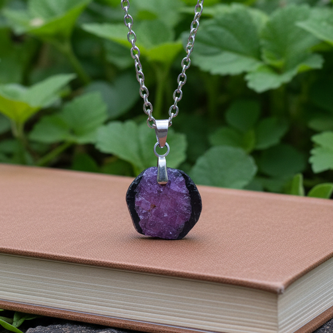 Pendentif en Rubis et Schiste (PE2021 - 6)