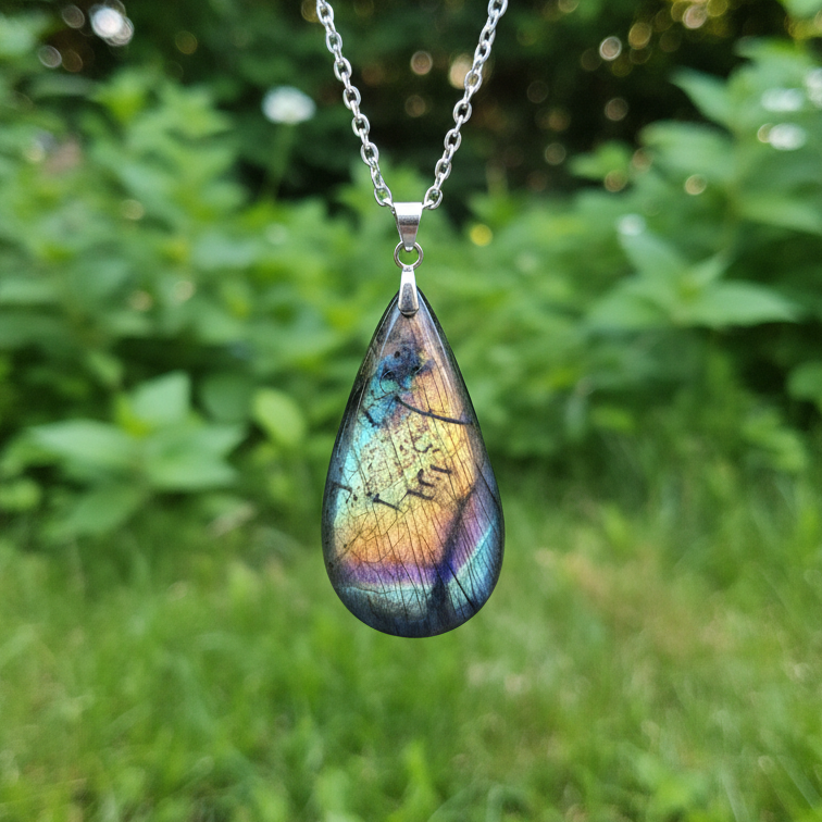 Pendentif en Labradorite multicolore (PE2138)