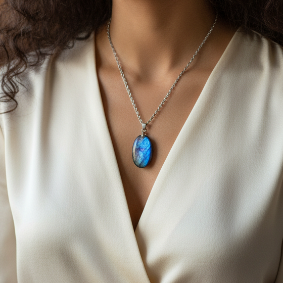 Pendentif en Labradorite bleue (PE2147)