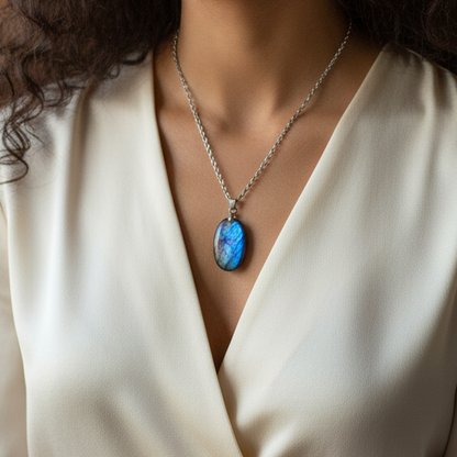 Pendentif en Labradorite bleue (PE2147)