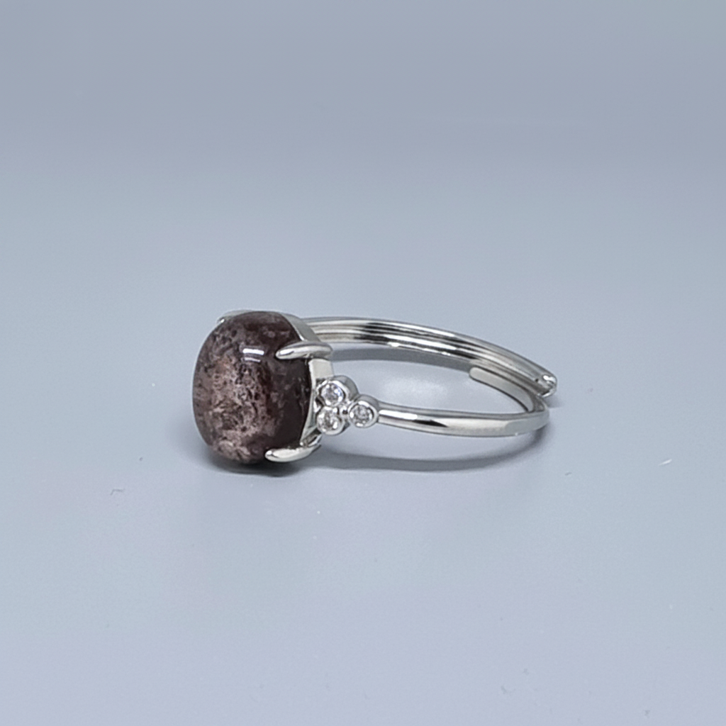 Bague réglable en Quartz Lodolite (BAG35 - 16)