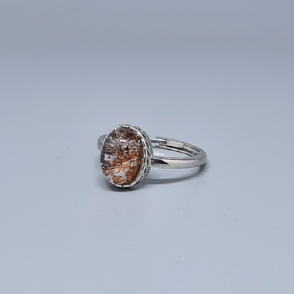 Bague réglable en Quartz Lodolite (BAG35 - 15)