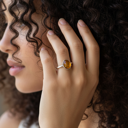 Bague réglable en Opale Welo de feu (BAG39 - 4)