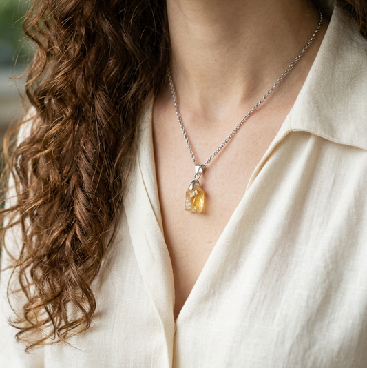 Pendentif en Topaze impériale brute (PE2160)