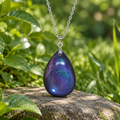 Pendentif en Obsidienne Œil Céleste biface (PE1020-10)