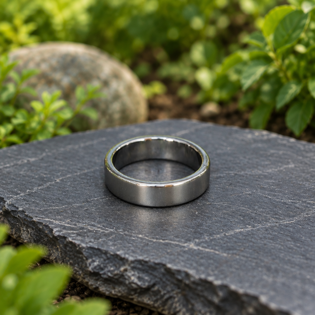 Bague jonc en Hématite Taille 58 (BAGJ1)