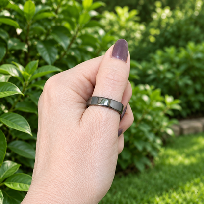 Bague jonc en Hématite Taille 58 (BAGJ1)