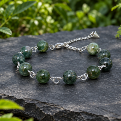 Bracelet réglable en Jaspe Héliotrope