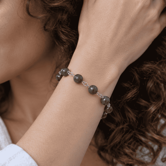 Bracelet réglable en Jaspe Héliotrope