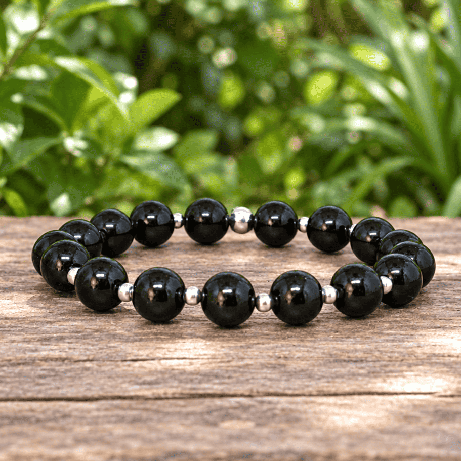 Bracelet en Tourmaline noire 8mm - 15