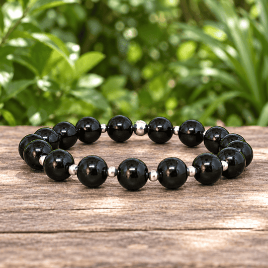 Bracelet en Tourmaline noire 8mm - 15