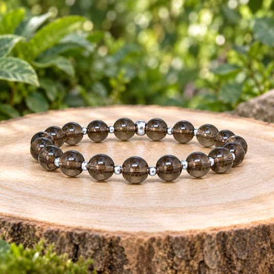 Bracelet en Quartz fumé 8mm