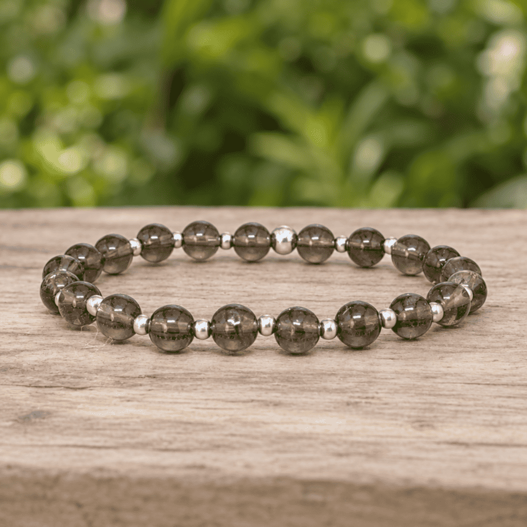 Bracelet en Quartz fumé 6mm - 15