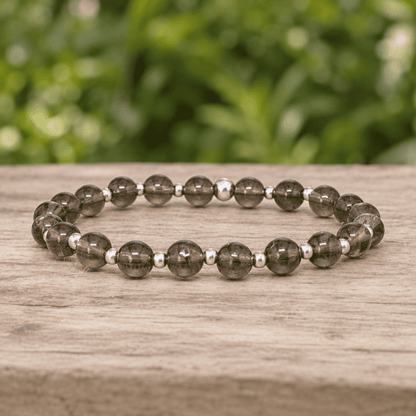 Bracelet en Quartz fumé 6mm - 15