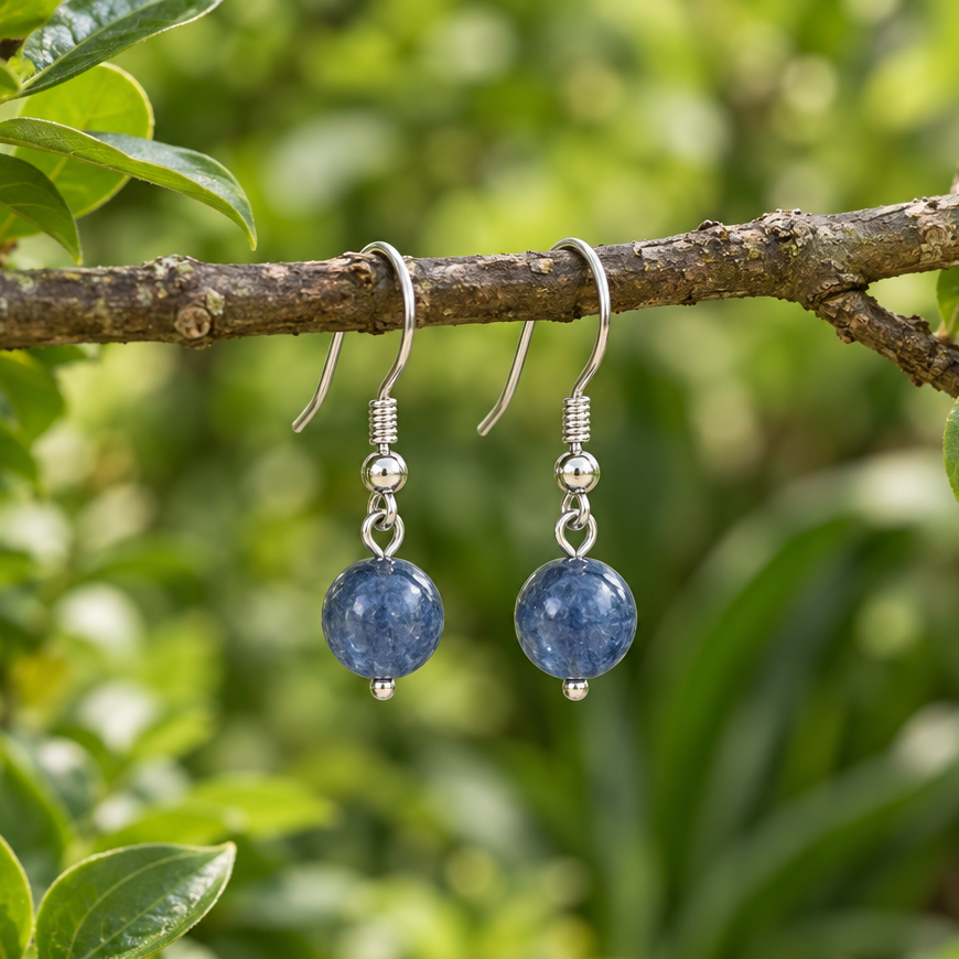 Boucles d'oreilles en Cyanite bleue (BO252)
