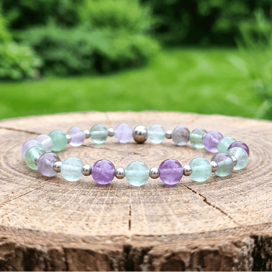 Bracelet en Fluorite Arc en Ciel 6mm - 15