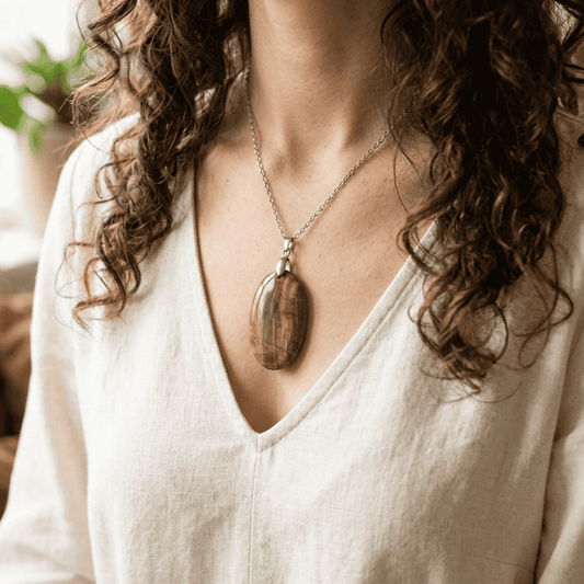 Pendentif en Fluorite jaune et arc - en - ciel (PE2088)