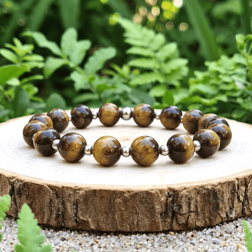 Bracelet en Œil de Tigre 8mm - 15
