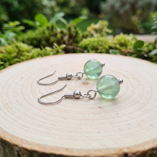 Boucles d'oreilles en Fluorite verte (BO255)