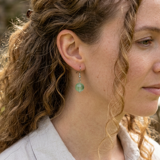 Boucles d'oreilles en Fluorite verte (BO255)