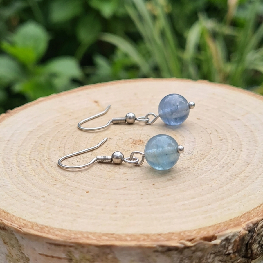 Boucles d'oreilles en Fluorite bleue (BO254)
