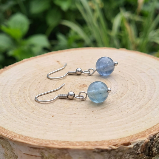Boucles d'oreilles en Fluorite bleue (BO254)