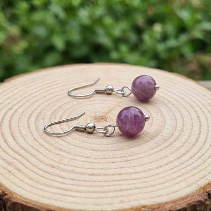 Boucles d'oreilles en Fluorite violette (BO256)