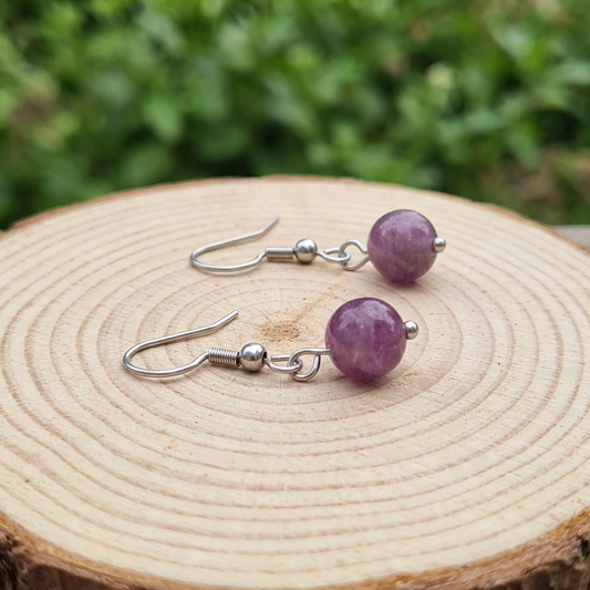 Boucles d'oreilles en Fluorite violette (BO256)