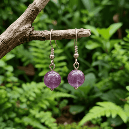 Boucles d'oreilles en Fluorite violette (BO256)