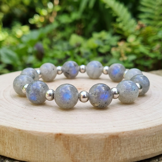 Bracelet en perles de Labradorite 12mm