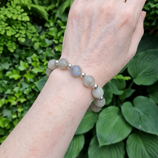 Bracelet en perles de Labradorite 12mm