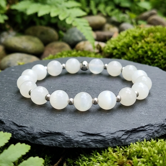 Bracelet en Pierre de Lune blanche