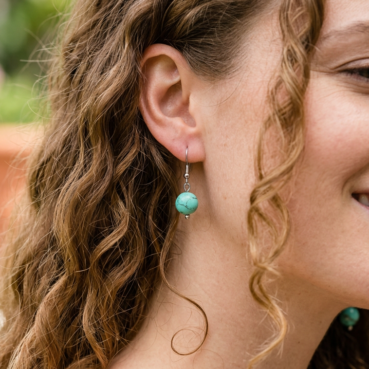 Boucles d'oreilles en Turquoise (BO209)