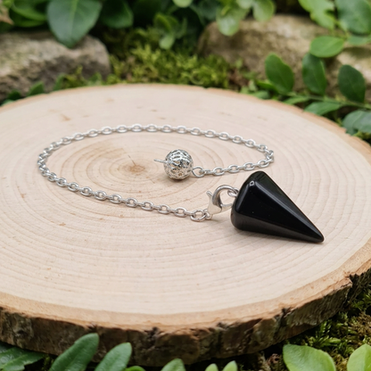 Pendule en Obsidienne noire de petite taille (PEND23)