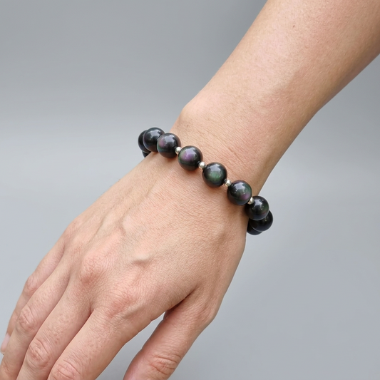 Bracelet en Obsidienne Œil Céleste 12mm