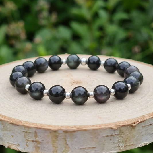 Bracelet en Obsidienne Œil Céleste 8mm