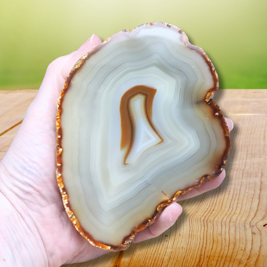 Agate avec une face polie (MB351-2)