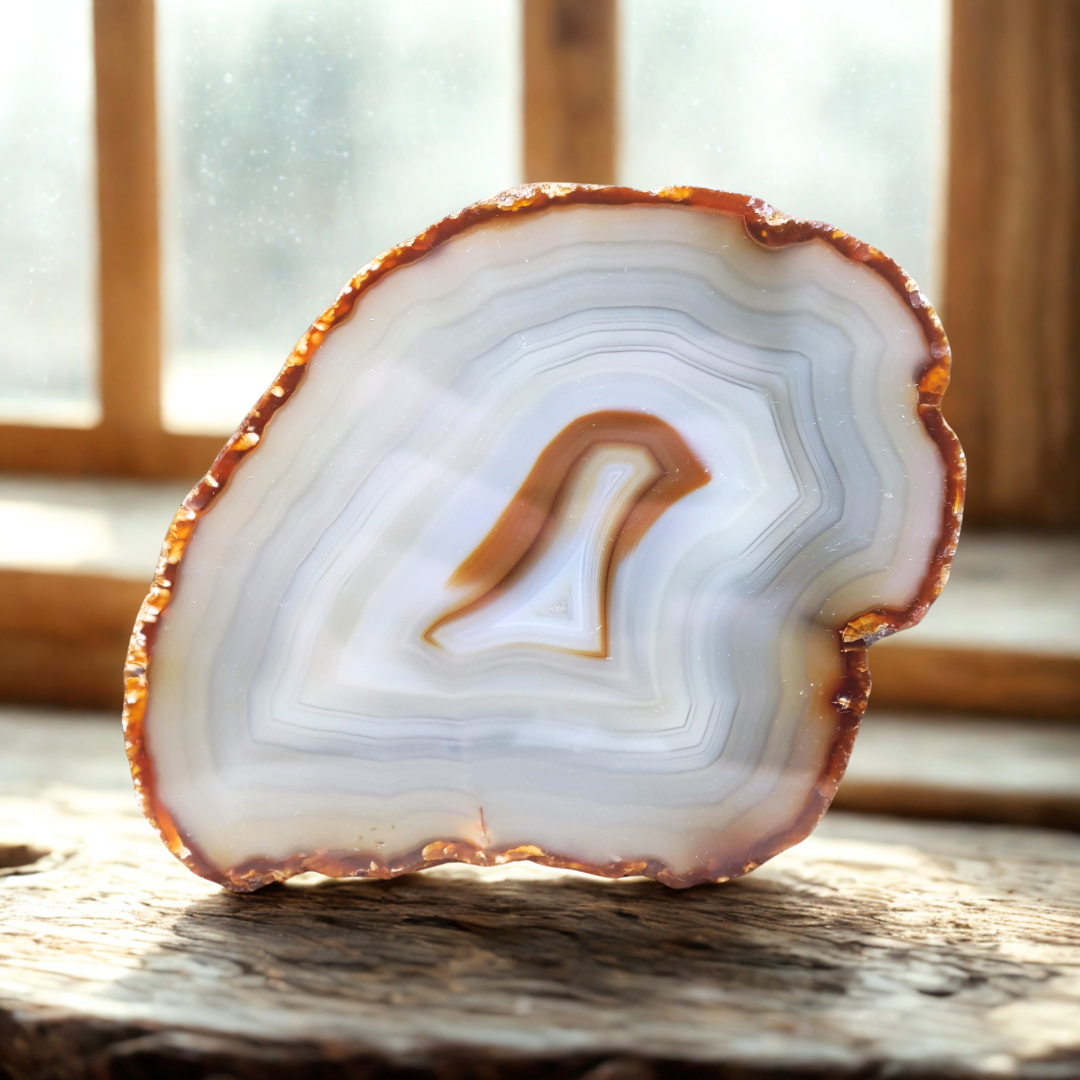 Agate avec une face polie 721g (MB351-2)