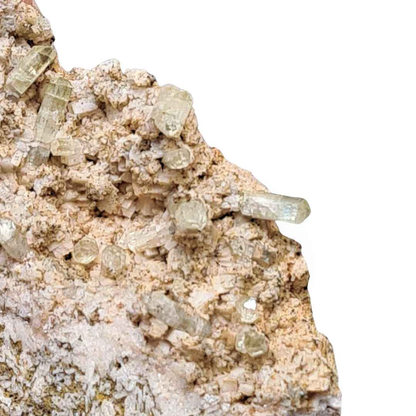 Cristaux d'Apatite jaune sur Calcite (MB187) - ENAE Minéraux