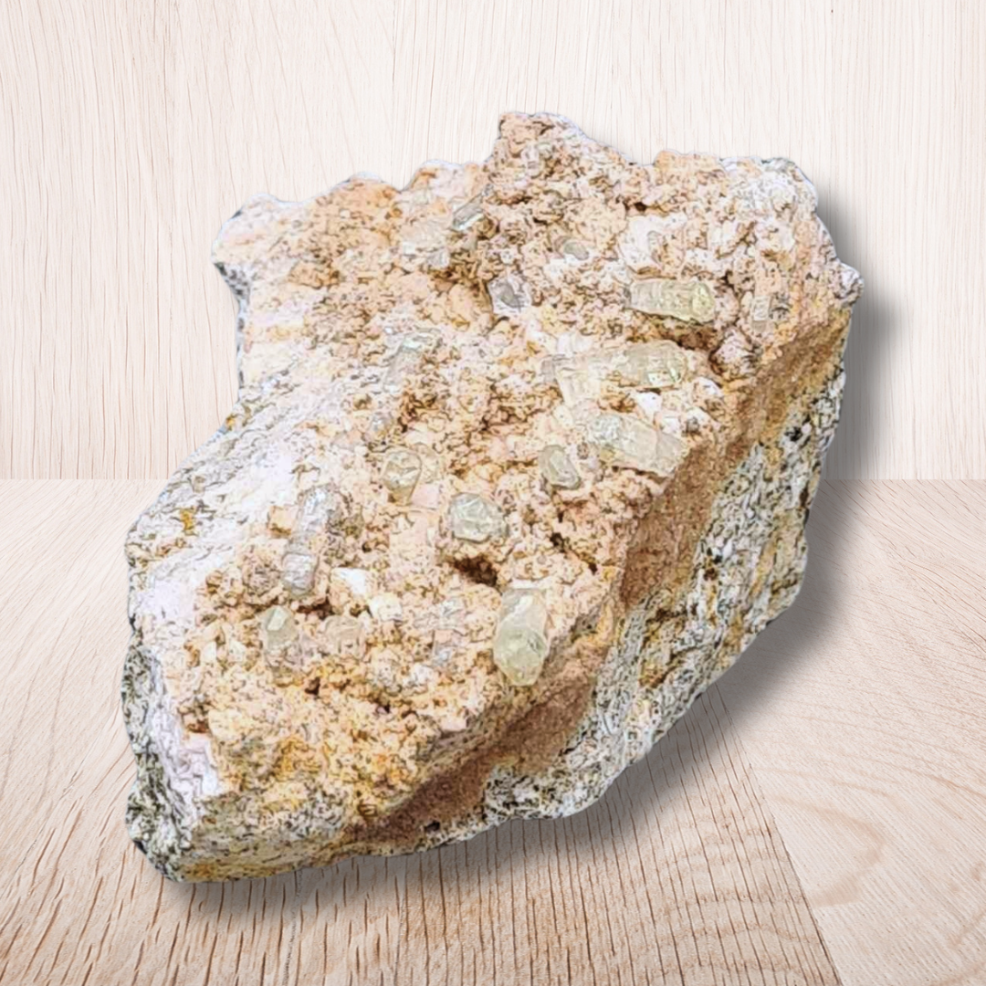 Cristaux d'Apatite jaune sur Calcite (MB187) - ENAE Minéraux