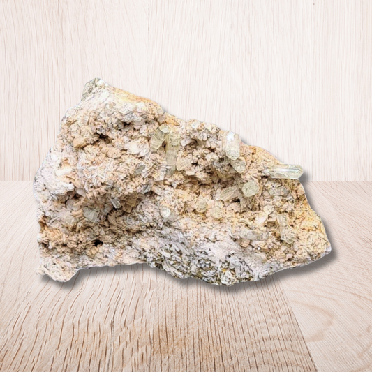 Cristaux d'Apatite jaune sur Calcite (MB187) - ENAE Minéraux